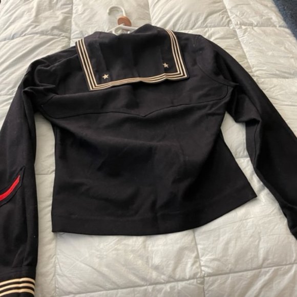 ANTIQUE NAVY WOOL UNIFORM TOP - Picture 2 of 8